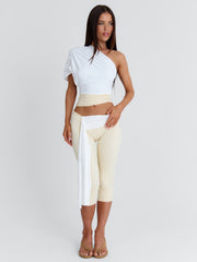 LINDAY CAPRI PANTS WHITE AND CREAM
