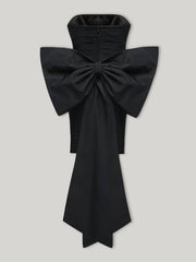Ruched Bow Strapless Mini Dress