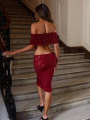 SOLEA MIDI DRESS BURGUNDY