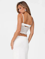 Spaghetti Strap Corset Lace Top and Skirt Set