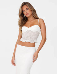 Spaghetti Strap Corset Lace Top and Skirt Set